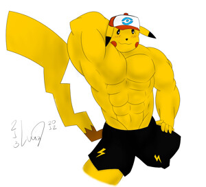 Buff pikachu drumsy meme card by SpikeTheFurryUwU -- Fur Affinity