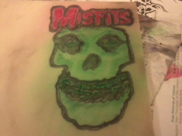 Green Misfits Skull Patch