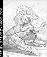 Cheetah licking her wounds