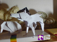 Close up on Origami Elephant & Wolf