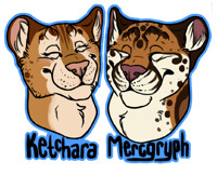Commission: Facesquish badges for Ketchara and Mercgryph