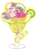 Chibi Drunk Cake Badge