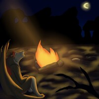 Sitting by the fire side 