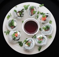 Salmon with cream cheese and green onions