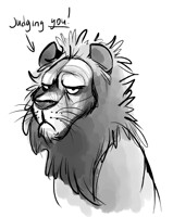 Grumpy lion
