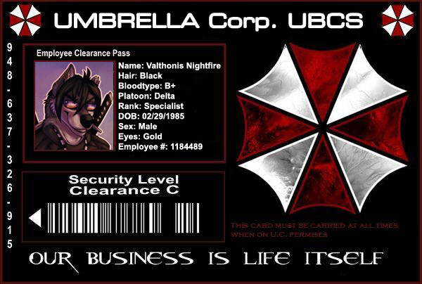Umbrella Corp. ID badge