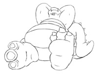 A dragon who has kinda large feet