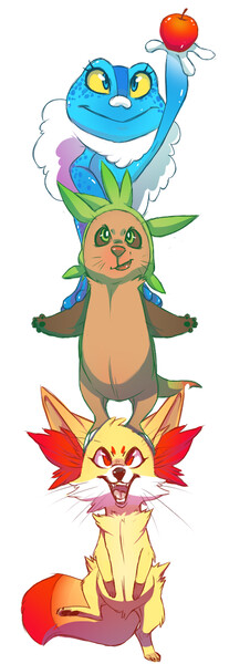 Unova Starters by Dragomew -- Fur Affinity [dot] net