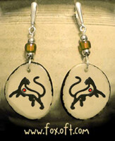 Lioness Tagua Totem Earrings