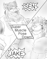 Super Muscle Pose Down!  SEN VS JAKE
