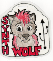 Synthwolf USB badge