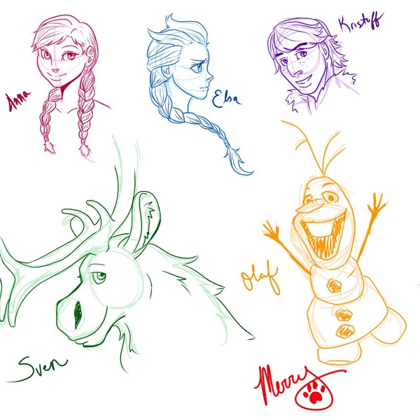 13 How to draw Frozen characters ideas  frozen characters guided drawing  easy drawings