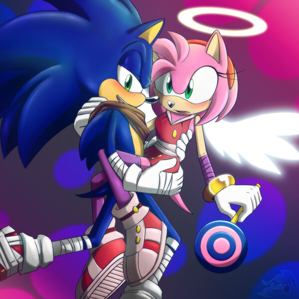 Sonic and Amy's Kiss After the Party by FaunaFox1 -- Fur Affinity