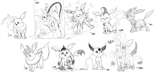 Pokemon Base (Eevee Evolutions) - 10$ by AshMeier -- Fur Affinity [dot] net