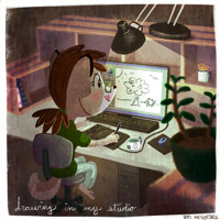 [4/100] Drawing in my Studio