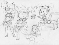 More concept sketches with the orc and mary