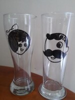 Natty Boh and Utz Girl Beer glasses