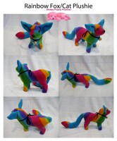 Rainbow Fox/Cat Plushie