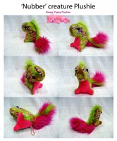 Pink and Lime Nubber Creature Plushie