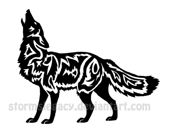 Tribal wolf tattoo stock vector Illustration of mascot  25217543