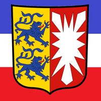 Schleswig-Holstein Flagge und Wappen