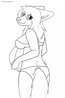 Caelestia in the Beach Lineart