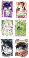art nouveau badges set cinco