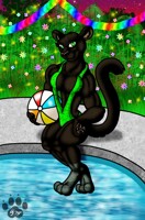 Shadina by the Pool (Art by Anubis_Werewolf)