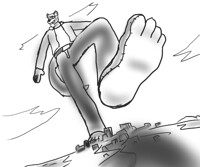 Lykaios About to Stomp a City