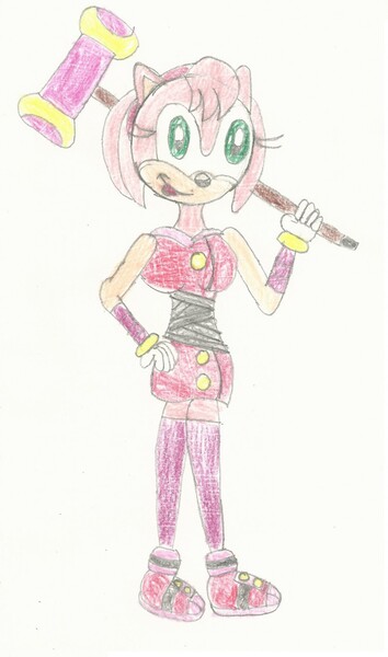 Download Amy Sonic Boom - Amy Rose Sonic Boom Drawing - Full Size