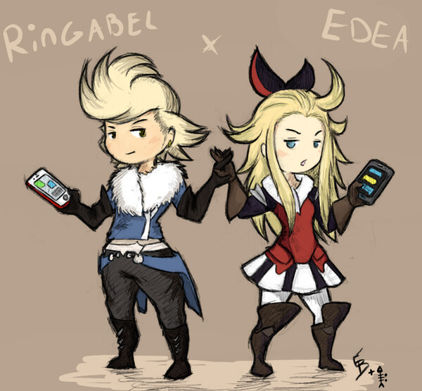 edea lee and ringabel (bravely default and 1 more) drawn by  nanpou_(nanpou0021)