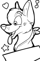 Lineart - Dashfuzzietail - Badge