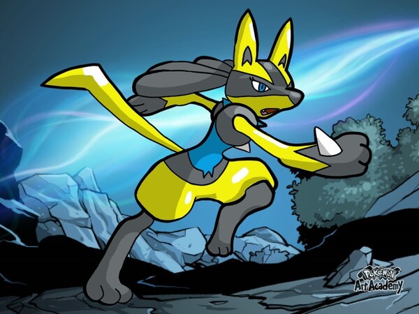 Pokemon Art Academy Shiny Lucario Bullet Punch by mars714 on