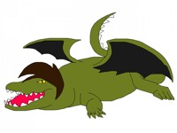 Arthur turned into a Dragon-Crocodile Demon