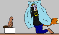 Look at the Batman Logo Smile! (With Hood)
