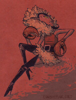 Poofy santa crab-bot