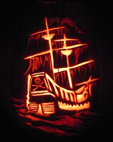 pirate ship template pumpkin