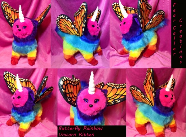 Rainbow Unicorn Butterfly Kitten Plush by judifur Fur Affinity dot net