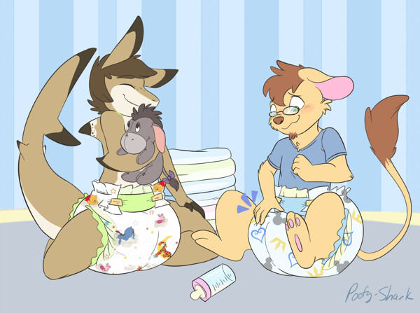 Diapered rainbow friends by Fire_Squid_cookie -- Fur Affinity [dot] net