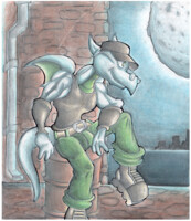 HyperDragoonHx. Full Moon City Night.