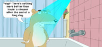 Vinny in the midst of a shower