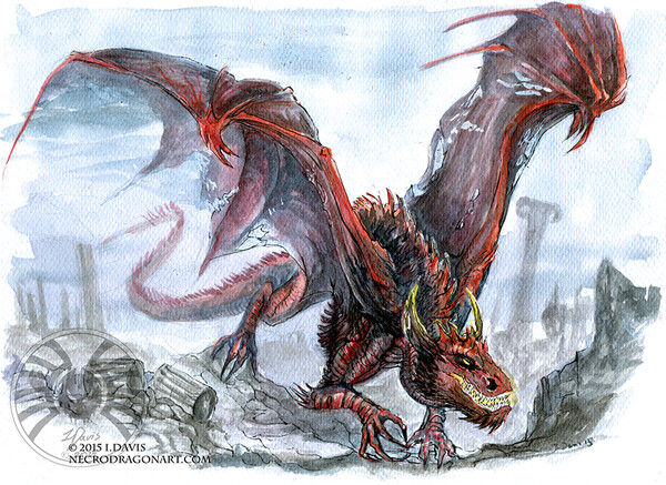 Divine Pride Dragon Watercolor Painting by Krejdar -- Fur Affinity [dot] net