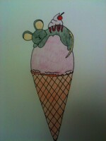 Mouse on Strawberry IceCream