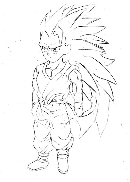 I made a drawing of Super Saiyan 3 Goku and Im proud of it | Fandom