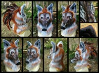 Feathered Coyote Mask - FOR SALE 