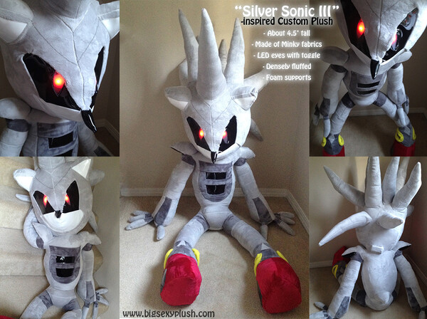 silver sonic robot plush