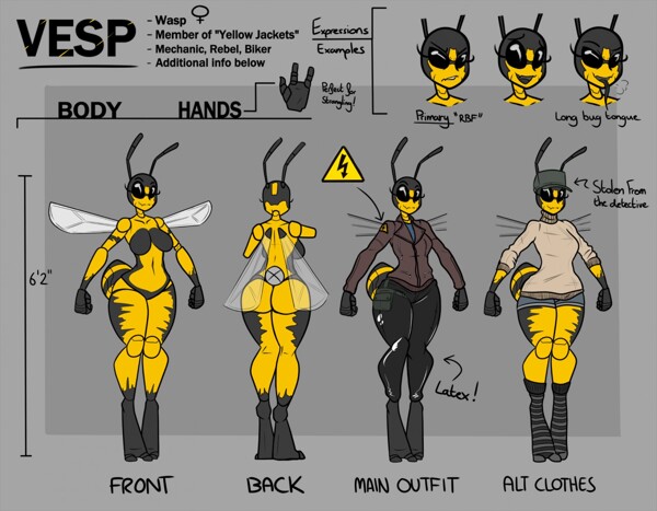 Character Reference sheet - Vesp by Kony_Kon -- Fur Affinity [dot] net
