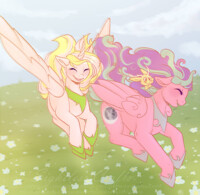 Ponies playing