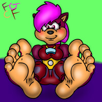 Sonia showing off her feet