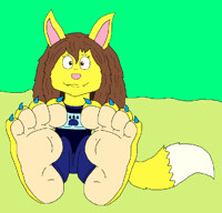 Rachel showing off her feet